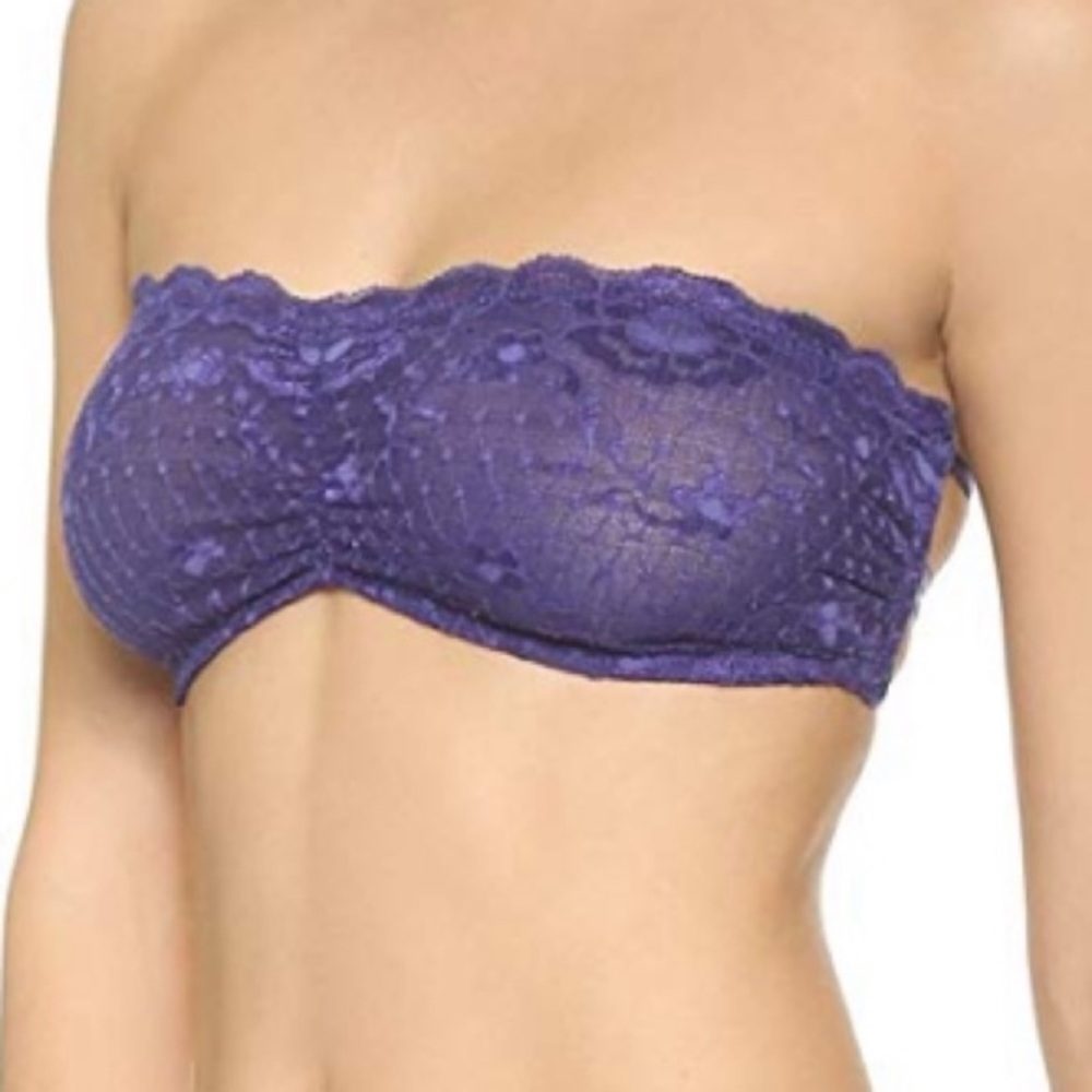 Free People Blue Violet Lace Bandeau Bra Size Small NWT